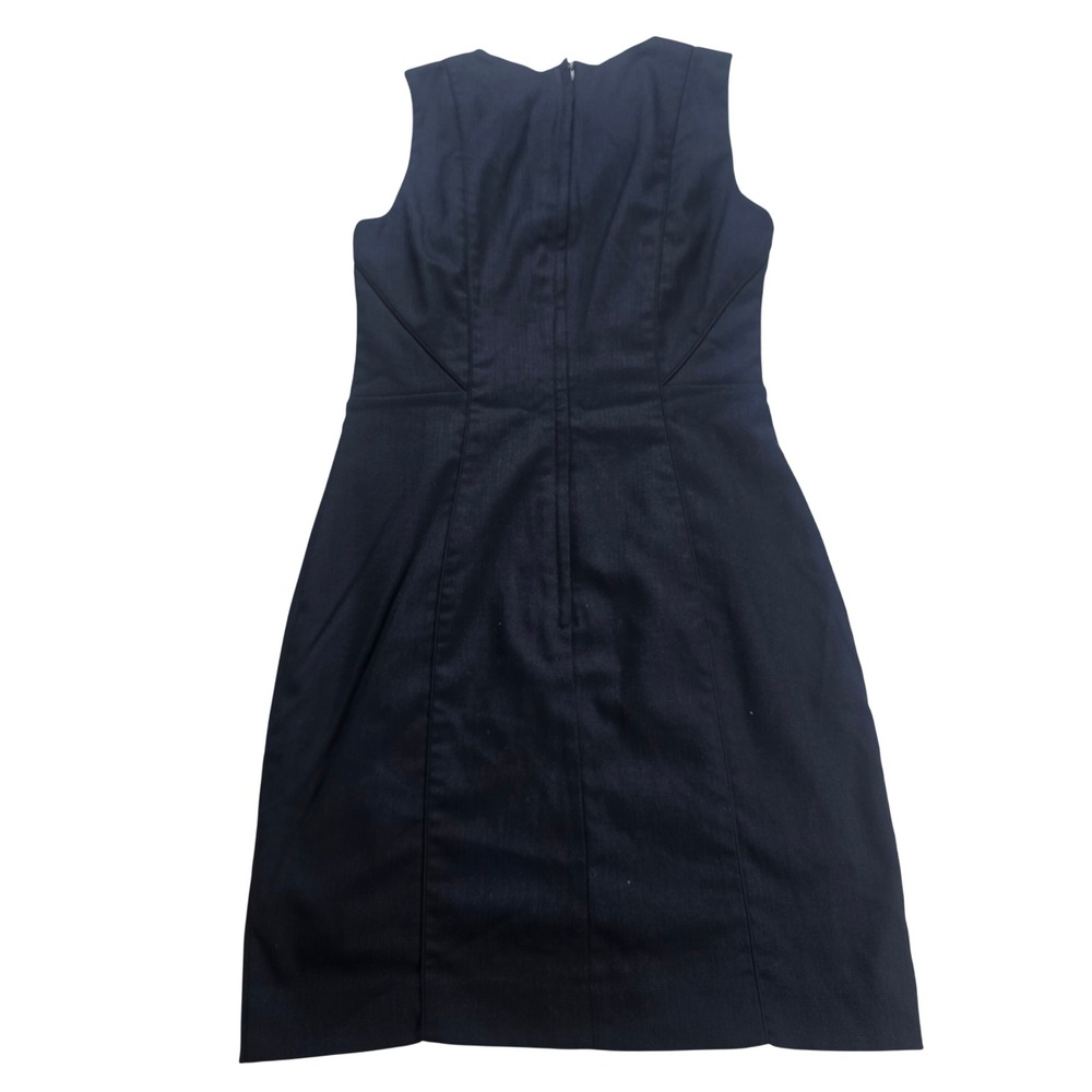 H&M Sheath Dress Womens Size 10 Navy Blue Sleeveless Textured Workwear - Picture 4 of 5